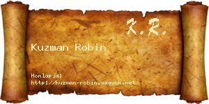 Kuzman Robin névjegykártya